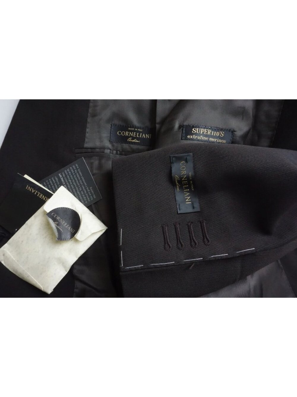 Corneliani Brown 100% Wool 2 Pc Suit Jacket Pants 56 EU BRAND NEW